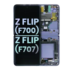 Inner Ecrã OLED com Aro para Samsung Galaxy Z Flip 5G (F707) (Service Pack) (Mirror Purple)