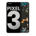 Ecrã OLED com Aro para Google Pixel 3 (OEM Usado: Grau B/C) (Just Black)