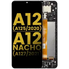 Ecrã LCD com Aro para Samsung Galaxy A12 (A125 / 2020) / A12 Nacho (A127 / 2021) (Recondicionado) (Todas as Cores)