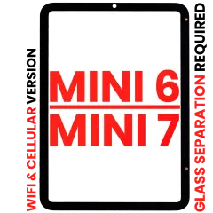 Digitizer para iPad Mini 6 (2021) / Mini 7 (2024) (WiFi / Cellular) (OCA Pre-Installed & Glass Separation Required) (Compatível Plus) (Todas as Cores)