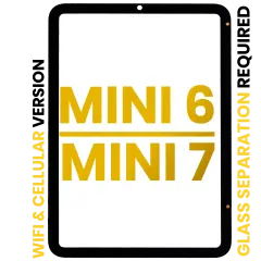 Digitizer para iPad Mini 6 (2021) / Mini 7 (2024) (WiFi / Cellular) (OCA Pre-Installed & Glass Separation Required) (Premium) (Todas as Cores)