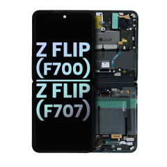 Inner Ecrã OLED com Aro para Samsung Galaxy Z Flip 4G (F700) (Service Pack) (Mirror Black)