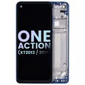Ecrã LCD com Aro para Motorola One Action (XT2013-1 / XT2013-2 / XT2013-4 / 2019) (OEM Original) (Denim Blue)