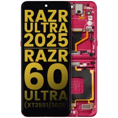 Ecrã OLED com Aro para Motorola Razr Ultra 2025 (XT2551 / 2025) / Razr 60 Ultra (XT2551 / 2025) (Recondicionado) (Cabaret)