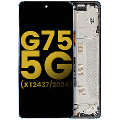 Ecrã LCD com Aro para Motorola Moto G75 5G (XT2437 / 2024) (Recondicionado) (Aqua Blue)