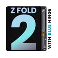 Inner Ecrã OLED com Aro para Samsung Galaxy Z Fold 2 5G (Service Pack) (US & International) (Mystic Black With Blue Hinge)