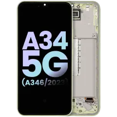 Ecrã OLED com Aro Compatible para Samsung Galaxy A34 5G (A346 / 2023) (Service Pack) (Lime)