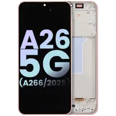 Ecrã OLED com Aro Compatible para Samsung Galaxy A26 5G (A266 / 2025) (Service Pack) (Peach Pink)