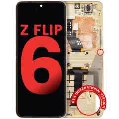 Inner Ecrã OLED com Aro Compatible para Samsung Galaxy Z Flip 6 5G (F741) (US & International) (Compatível Plus) (Yellow)