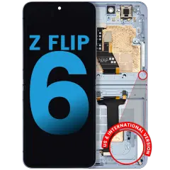 Inner Ecrã OLED com Aro Compatible para Samsung Galaxy Z Flip 6 5G (F741) (US & International) (Aftermarket) (Blue)