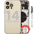Back Housing W/ Small Parts para iPhone 14 Pro Max (EU / Global Version) (Used OEM Pull: Grade C) (Gold)