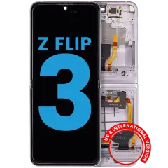 Inner Ecrã OLED com Aro Compatible para Samsung Galaxy Z Flip 3 5G (F711) (US & International) (Aftermarket) (Lavender)