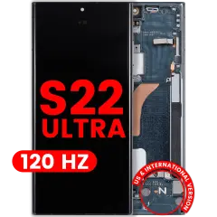 Ecrã OLED com Aro para Samsung Galaxy S22 Ultra 5G (US & International Version) (Aftermarket Pro) (120Hz) (Green)