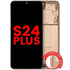 Ecrã OLED com Aro Compatible para Samsung Galaxy S24 Plus 5G (US & International Version) (Compatível Plus) (Sandstone Orange)