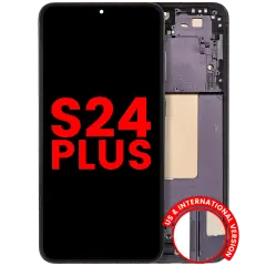 Ecrã OLED com Aro Compatible para Samsung Galaxy S24 Plus 5G (US & International Version) (Compatível Plus) (Onyx Black)