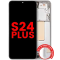 Ecrã OLED com Aro Compatible para Samsung Galaxy S24 Plus 5G (US & International Version) (Compatível Plus) (Marble Grey)
