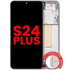 Ecrã OLED com Aro Compatible para Samsung Galaxy S24 Plus 5G (US & International Version) (Compatível Plus) (Marble Grey)