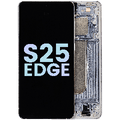 Ecrã OLED com Aro Compatible para Samsung Galaxy S25 Edge (Service Pack) (Titanium Silver / Titanium Icyblue)