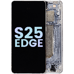 Ecrã OLED com Aro Compatible para Samsung Galaxy S25 Edge (Service Pack) (Titanium Silver / Titanium Icyblue)