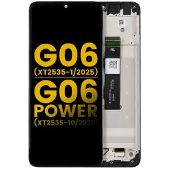 Ecrã LCD com Aro para Motorola Moto G06 (XT2535-1 /2025) / G06 Power (XT2535-10 /2025) (Recondicionado) (Todas as Cores)