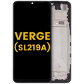Ecrã LCD com Aro para Cricket Outlast 5G (SN509C) / AT&T Motivate Pro 5G (SN509A) / Cricket Icon 6 (SL219C) / AT&T Verge (SL219A) (Recondicionado) (Todas as Cores)