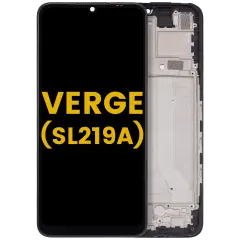 Ecrã LCD com Aro para Cricket Outlast 5G (SN509C) / AT&T Motivate Pro 5G (SN509A) / Cricket Icon 6 (SL219C) / AT&T Verge (SL219A) (Recondicionado) (Todas as Cores)