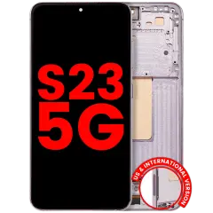 Ecrã OLED com Aro para Samsung Galaxy S23 5G (US & International) (Compatível Plus) (Pink / Lavender)