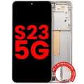 Ecrã OLED com Aro para Samsung Galaxy S23 5G (US & International) (Compatível Plus) (Cream)
