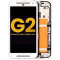 Ecrã LCD com Aro para Motorola Moto G2 (XT1064 / XT1068 / XT1069 / 2014) (Recondicionado) (White)