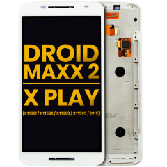 Ecrã LCD com Aro para Motorola Droid Maxx 2 (XT1565 / 2015) , Moto X Play (XT1561 / XT1562 / XT1563 ) (Recondicionado) (White)