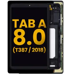 Ecrã LCD com Aro para Samsung Galaxy Tab A 8.0" (T387) (2018) (Recondicionado) (Black)