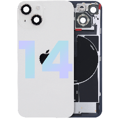 Back Glass w/ MagSafe Magnet & NFC & Flashlight Flex para iPhone 14 (OEM Original) (Starlight)