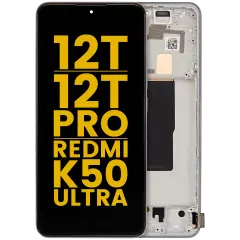 Ecrã OLED com Aro para Xiaomi 12T / 12T Pro / Redmi K50 Ultra (Recondicionado) (Silver)