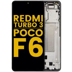 Ecrã OLED com Aro para Xiaomi Redmi Turbo 3 / Xiaomi Poco F6 (Recondicionado) (Black)