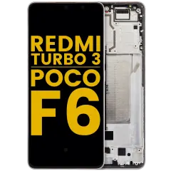 Ecrã OLED com Aro para Xiaomi Redmi Turbo 3 / Xiaomi Poco F6 (Recondicionado) (Titanium color)