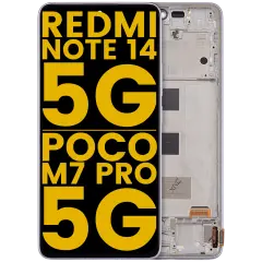 Ecrã OLED com Aro para Xiaomi Redmi Note 14 5G / Poco M7 Pro 5G (Recondicionado) (Purple)