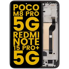 Ecrã OLED com Aro para Xiaomi Poco M8 Pro 5G / Redmi Note 15 Pro Plus 5G (Recondicionado) (Black)