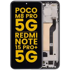 Ecrã OLED com Aro para Xiaomi Poco M8 Pro 5G / Redmi Note 15 Pro+ 5G (Recondicionado) (Glacier Blue)