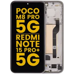 Ecrã OLED com Aro para Xiaomi Poco M8 Pro 5G / Redmi Note 15 Pro+ 5G (Recondicionado) (Silver)