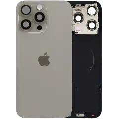 Back Glass w/ MagSafe Magnet & NFC & Flashlight Flex para IPhone 15 Pro Max (OEM Original) (Natural Titanium)