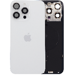Back Glass w/ MagSafe Magnet & NFC & Flashlight Flex para IPhone 15 Pro Max (OEM Original) (White Titanium)