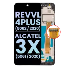 Ecrã LCD com Aro para T-Mobile Revvl 4 Plus (5062 / 2020) / Alcatel 3X (5061 / 2020) (OEM Original) (Black)