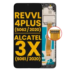 Ecrã LCD com Aro para T-Mobile Revvl 4 Plus (5062 / 2020) / Alcatel 3X (5061 / 2020) (Recondicionado) (Black)