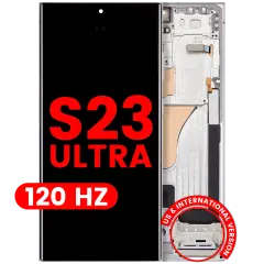 Ecrã OLED com Aro para Samsung Galaxy S23 Ultra (US & International) (Compatível Plus) (120Hz) (Sky Blue)