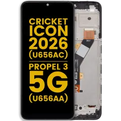 Ecrã LCD com Aro para Cricket lcon (2026) (U656AC) / AT&T Propel 3 5G (U656AA) (Recondicionado) (Todas as Cores)
