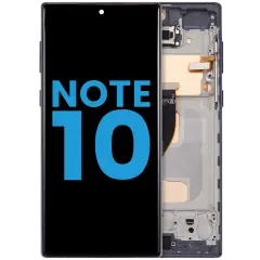 Ecrã LCD com Aro (Without Sensor de Impressão Digital) para Samsung Galaxy Note 10 (US & International)(Aftermarket: Incell) (Aura Black)
