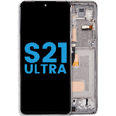 Ecrã LCD com Aro (Without Sensor de Impressão Digital) para Samsung Galaxy S21 Ultra (US & International) (Aftermarket: Incell) (Phantom Silver)