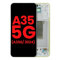 Ecrã OLED com Aro para Samsung Galaxy A35 5G (A356 / 2024) (Compatível Plus) (Lemon)