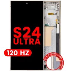 Ecrã OLED com Aro para Samsung Galaxy S24 Ultra (US & International Version) (Compatível Plus) (120Hz) (Titanium Yellow)