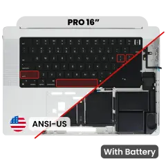 Palmrest with Battery and Keyboard (ANSI US) para MacBook Pro 16" A2780 (2023) (OEM Original) (Silver)